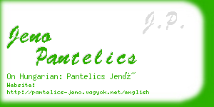 jeno pantelics business card